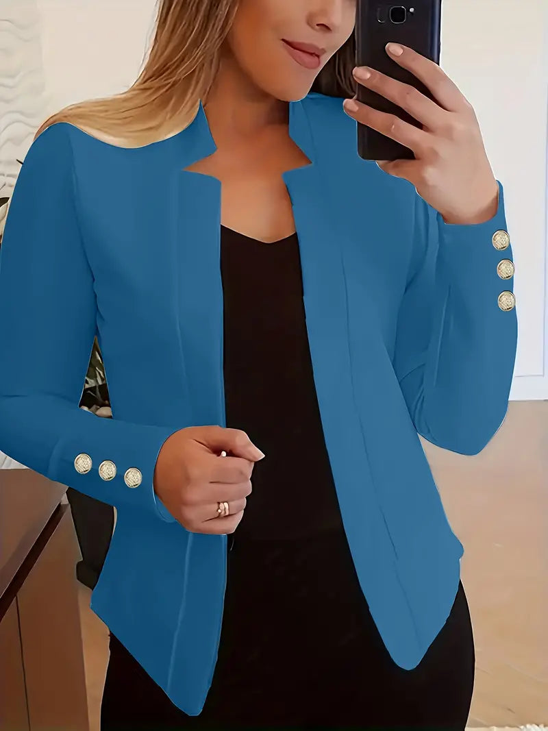 LM | Long-sleeved blazer with open button placket for spring