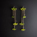 Dangling Green Petals Earrings