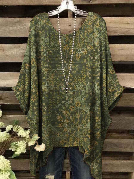 Women's Vintage Floral Print Top