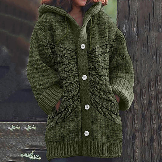 Vintage Tribal Jacquard Cozy Cardigan Sweater elevenforest