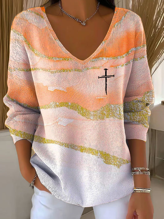 Women's Autumn Art Design Printed Pit Fabric Fabric Long Sleeve T-shirt artswardrobe