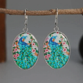 Blue Peacock Earrings