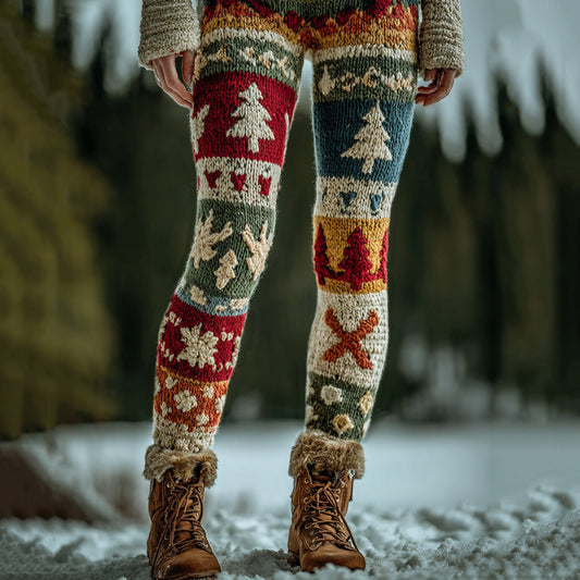 Women's Christmas Tree Printed Sports Stretch Leggings artswardrobe