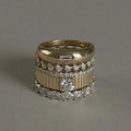 Gold & Zirconia Ring Set