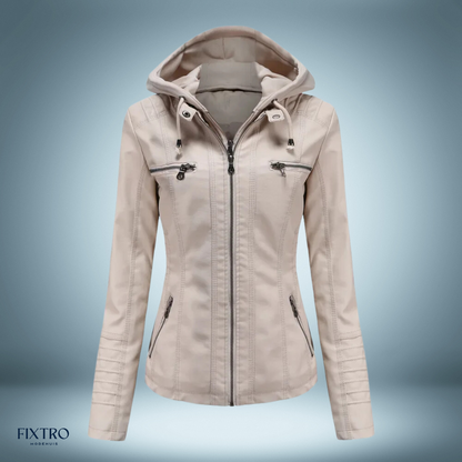 LM | Leather jacket with hood