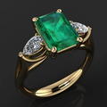 Gold Green Crystal Ring