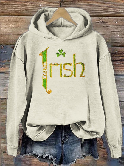 Comstylish Irish Shamrock Embroidered Women's Hoodie