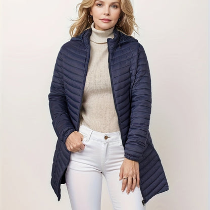 LM | Casual padded jacket with hood and front zipper
