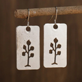 Silver Hollow Tree Earrings
