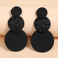 Black Rounded Earrings