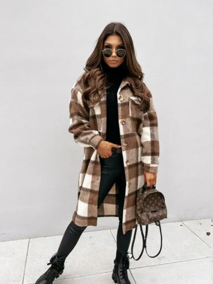 LM | long plaid jacket