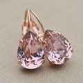 Pink Glass Drop Earrings