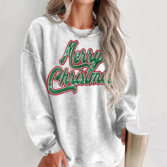Comstylish Merry Christmas Glitter Art Casual Shirt