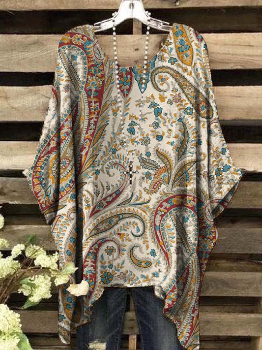 Women's Vintage Paisley Print Top