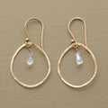 Gold & White Crystal Earrings