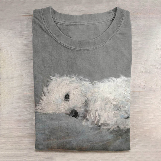 Comstylish Cute Dog Print Short Sleeve T-Shirt