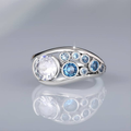 Silver & Blue Zirconia Ring