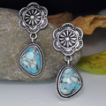 Blue Stone Silver Earrings