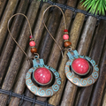 Dangling Red Blue Earrings
