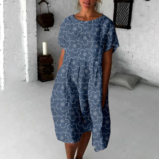 Comstylish Cherry Blossom Japanese Flowy Midi Dress