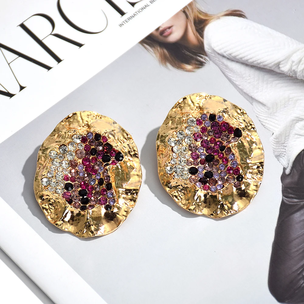 Garnet Zirconia Gold Earrings