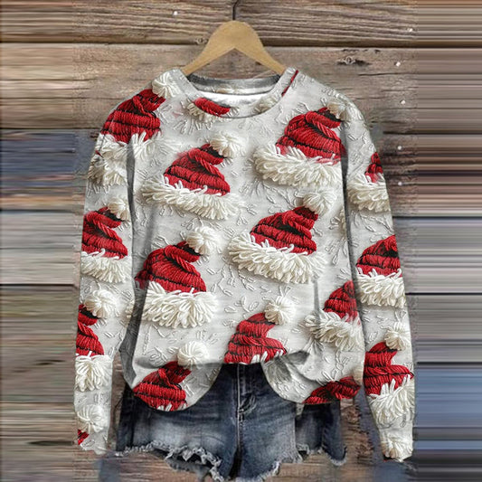 Comstylish Women's Christmas Print Casual Sweatshirt