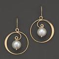 Hoop & Pearl Golden Earrings