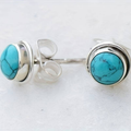 Inlaid Blue Stone Earrings