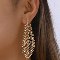 Golden Dangling Leaf Earrings