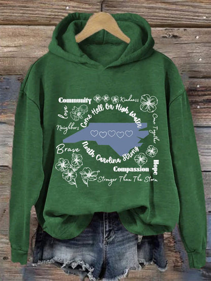 Comstylish Women's North Carolina Strong Print Casual Sweatshirt