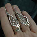 Dangling Silver Fire Earrings