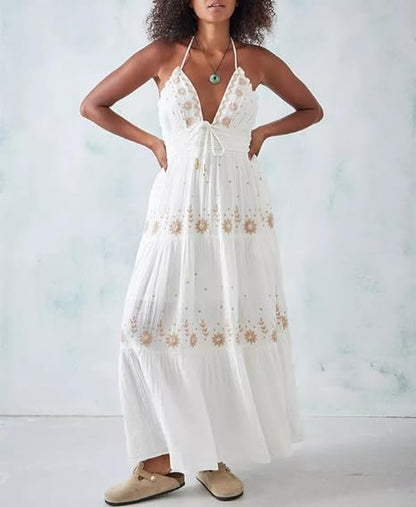 LM | Bohème embroidered maxi dress