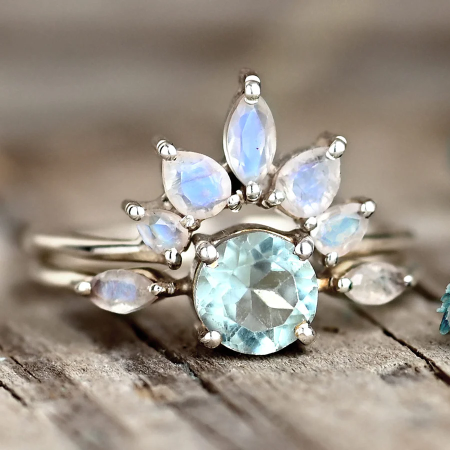 Moonstone Crystal Ring