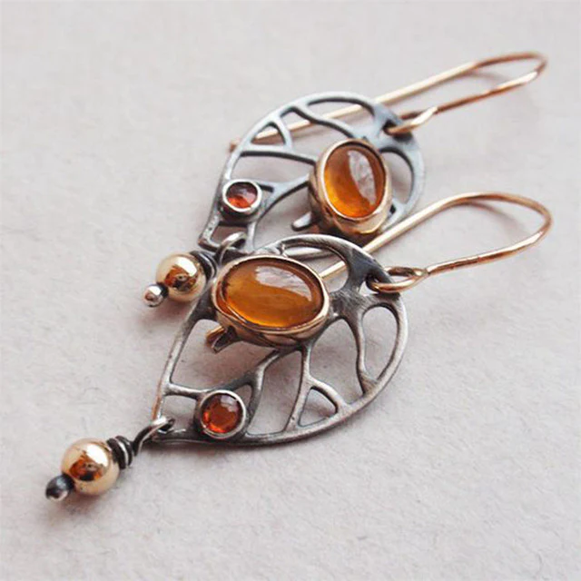 Orange Crystal Earrings