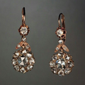 Dangling Bronze Zirconia Earrings