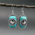 Silver Plated Turquoise Stone Earrings