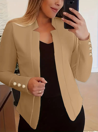 LM | Long-sleeved blazer with open button placket for spring