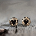 Rounded Black Heart Earrings