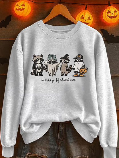 Women's Halloween Raccoon Casual Sweatshirt artswardrobe