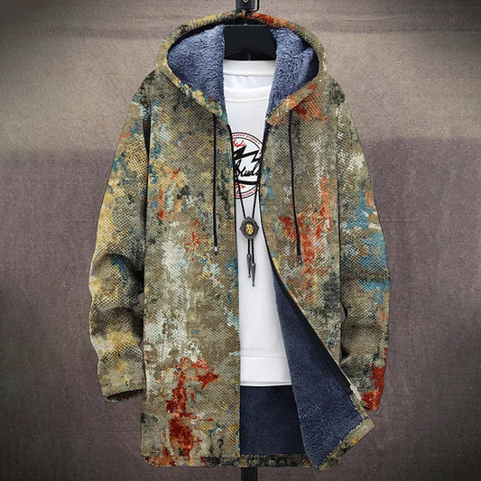 Retro Gradient Art Plush Thick Long Sleeve Jacket elevenforest