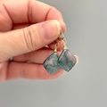 Green Square Stone Earrings