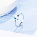 Whale Tail Ring in Silver and Zirconia