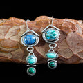 Earrings With Blue Natural Stones in Silver
