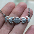 Silver Moon Cicle Necklace