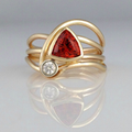 Layered Red Crystal Ring