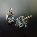 Blue Zirconia Gold Earrings