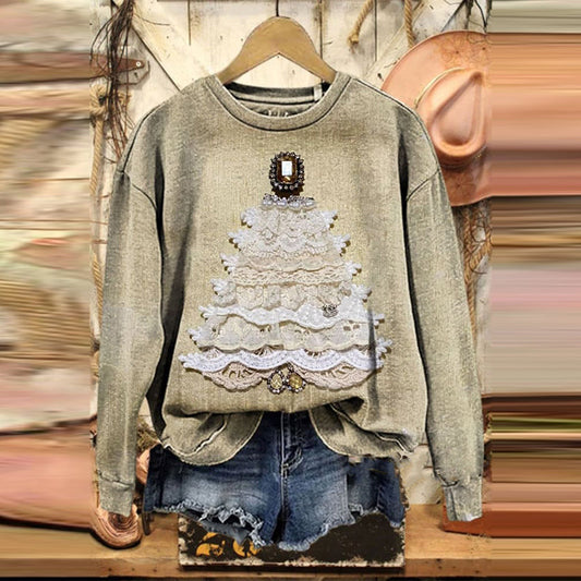 Comstylish Christmas Print Casual Sweatshirt