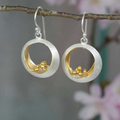 Gold & Silver Hollow Circle Earrings