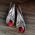Red Crystal Earrings in Silver