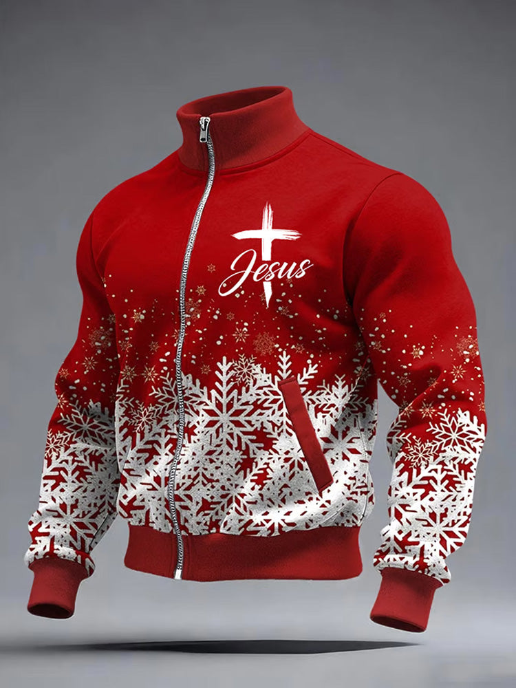 Comstylish Men's Retro Christmas Cross Jackets